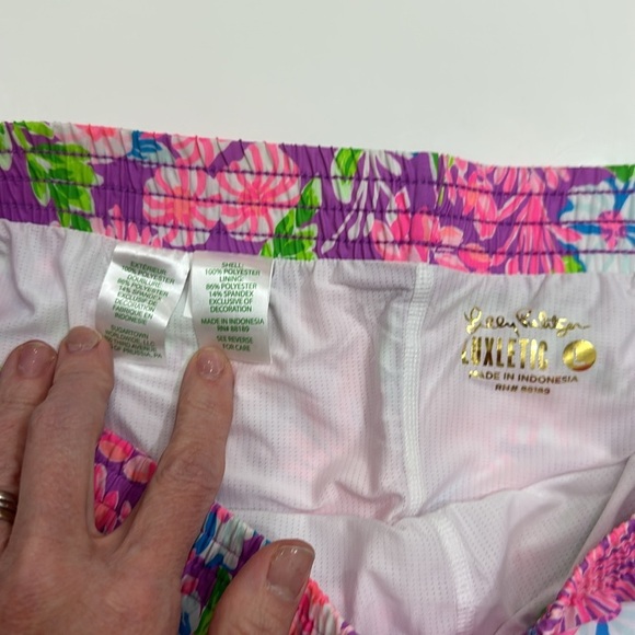 Lilly Pulitzer Luxletic Large Ocean Trail Short Amethyst Moms The Word Item# BN - Picture 7 of 9